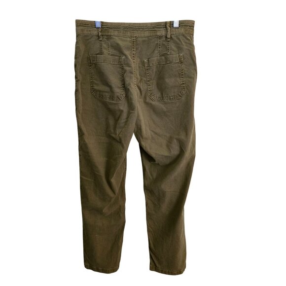 Anthropologie Khaki Linen Cotton Blend Patch Pocket Comfort Pants Size 30 - Picture 3 of 6